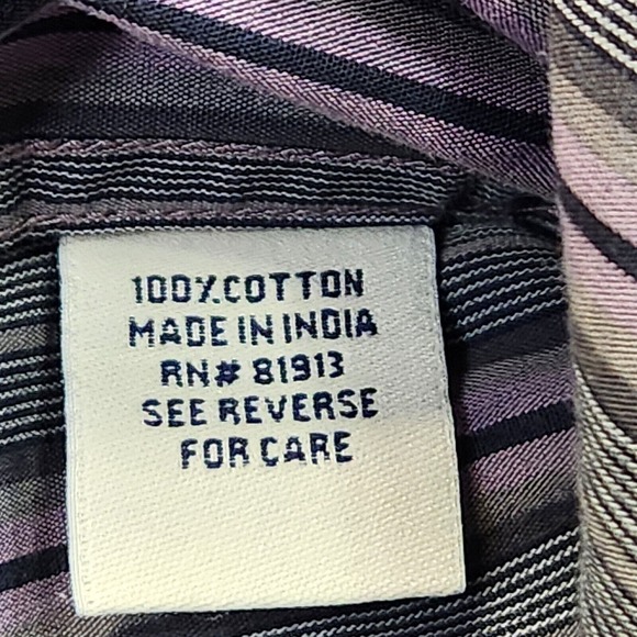 Robert Graham XL Men's Button Shirt Purple Striped Flip Cuff Embroidered - Picture 5 of 6